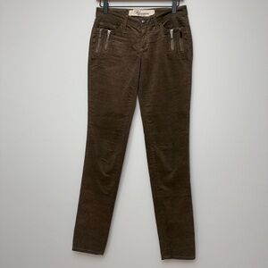 Blumarine Women's Metallic Skinny Pant Brown Bronze Zipper Pockets Made in Italy